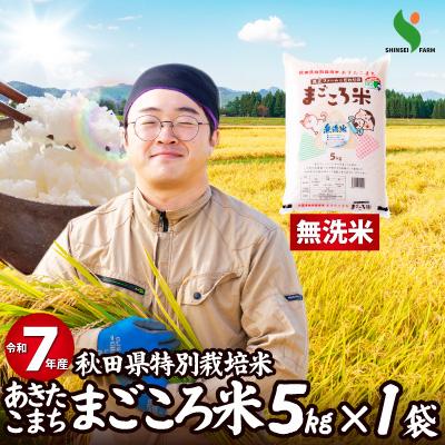 ふるさと納税 大館市 [令和7年産]秋田県特別栽培米あきたこまちまごころ米(無洗米)5kg[ふるさと納税3.0]