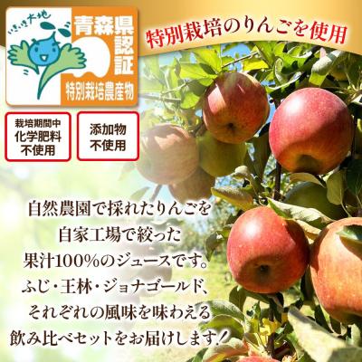 ふるさと納税 弘前市 《2ヶ月ごと3回お届け》3種のりんごジュース 1L×6本 無添加|24_apc-020603_2