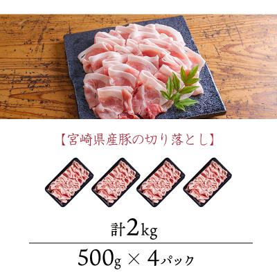 ふるさと納税 高原町 曽山養豚の宮崎県産豚の切り落とし2kg(500g×4p)