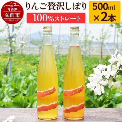 ふるさと納税 弘前市 りんご贅沢しぼり500ml(2本入り) 100%ストレート|24_mrh-020201