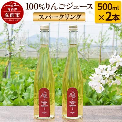 ふるさと納税 弘前市 スパークリング100%りんごジュース(2本入り) りんご果汁100%|24_mrh-030201