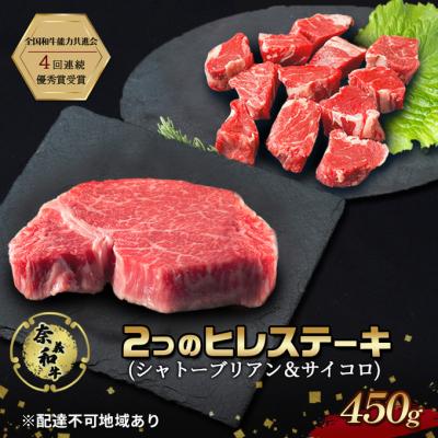 ふるさと納税 赤磐市 ステーキ 奈義和牛 ヒレステーキ 450g[NO5765-1289]