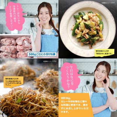 ふるさと納税 国東市 隔月でお届け! 大分県産豚大容量切り落とし定期便 3kg×3回_2554R-1 |  | 02