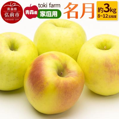 ふるさと納税 弘前市 りんご 名月 約3kg(8〜12玉程度)家庭用 toki farm|24_tkf-060301