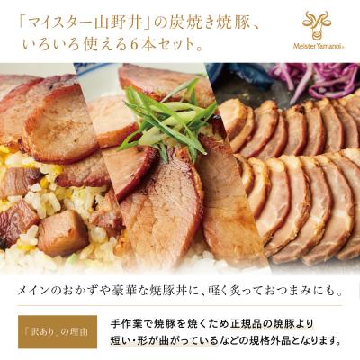 ふるさと納税 南さつま市 【訳あり ご自宅用】マイスター山野井 炭焼き焼豚 6本セット チャーシュー 焼き豚 |  | 01