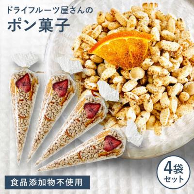 ふるさと納税 糸島市 ドライフルーツ屋さんのポン菓子(ドライフルーツ入り)4袋 110west.inc