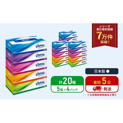 ふるさと納税 岩沼市 ティッシュ クリネックス ティシュー 5箱入×4P ティッシュペーパー 