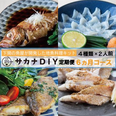 ふるさと納税 下関市 定期便 6ヶ月 サカナDIY 2人前 4 ~ 5 種×6ヶ月 魚料理キット