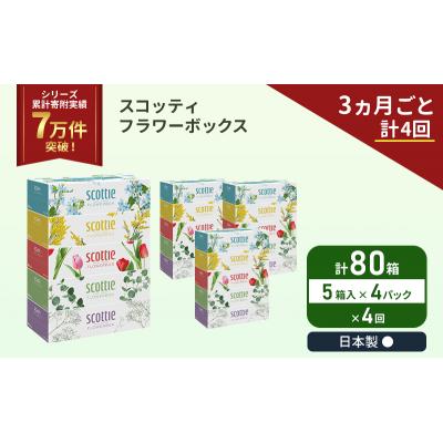 ふるさと納税 岩沼市 定期便 ティッシュ スコッティ80箱 (5箱×4P)《計4 回》[No.5704-1136]の画像