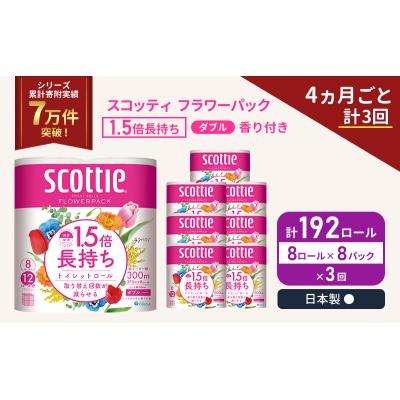 ふるさと納税 岩沼市 定期便 トイレットペーパー ダブル スコッティ 192R《計3回》[No.5704-1153]の画像
