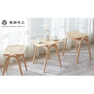 ふるさと納税 湯沢市 [秋田木工]サイドテーブル「T-202」[スタッキング可能で省スペース][I7402]