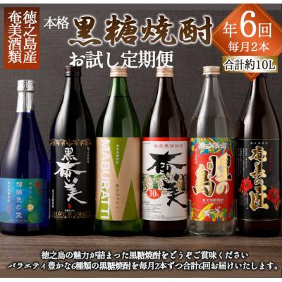 ふるさと納税 天城町 [年6回 定期便] 黒糖焼酎 お試し 定期便 2本(900ml/720ml)×6回 計10.44L