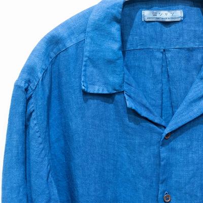 ふるさと納税 石垣市 【石垣島の藍染工房】半袖シャツ【カラー:ブルー】【サイズ:Mサイズ】の画像