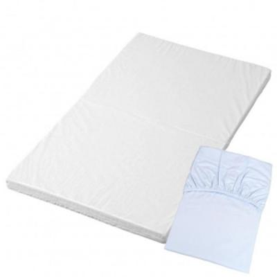 ふるさと納税 名古屋市 ベビー敷き布団 2点セット ( ミニベビーベッド用) 敷き布団 + 敷きふとん用シーツ サックス