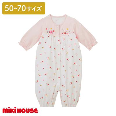 ふるさと納税 玖珠町 ミキハウス 天竺プリント ツーウェイオール(ピンク) ベビー服 ベビー ベビー用品 赤ちゃん 新生児