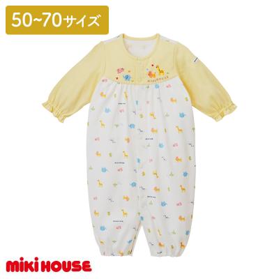 ふるさと納税 玖珠町 ミキハウス 天竺プリント ツーウェイオール(黄) ベビー服 ベビー ベビー用品 赤ちゃん 新生児 吸