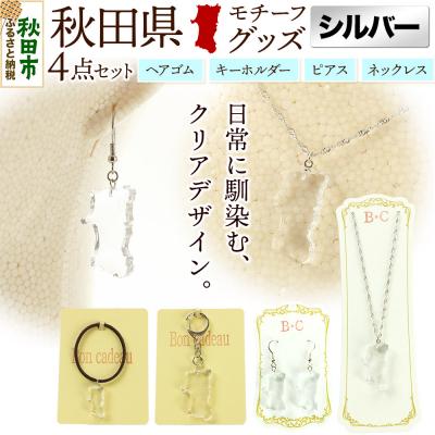 ふるさと納税 秋田市 秋田県グッズ 4点セット[シルバータイプ]|15_ikw-010101b