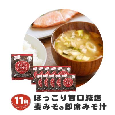 ふるさと納税 愛南町 即席 フリーズドライのお味噌汁 味噌 みそ 汁 11食分 麦 塩分 控えめ マルマサ醤油