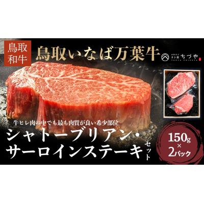 ふるさと納税 倉吉市 鳥取いなば万葉牛 シャトーブリアン・サーロインステーキセット (約150g×2)