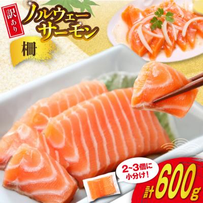 ふるさと納税 気仙沼市 訳あり ノルウェー産 アトランティック サーモン 600g 柵 