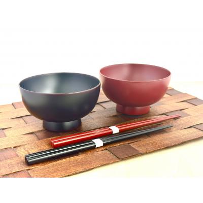 ふるさと納税 湯沢市 川連漆器 箸付夫婦たっぷり椀(銀朱・銀溜)紙箱入[H5504]