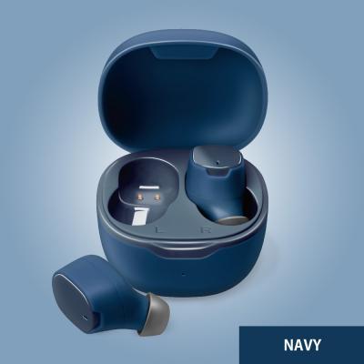 ふるさと納税 横浜市 ネイビー]Bluetooth5.3 IPX5 防滴 完全ワイヤレス ステレオイヤホン カナルタイプ