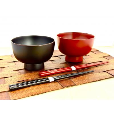 ふるさと納税 湯沢市 川連漆器 箸付夫婦鉄鉢椀(銀朱・銀溜)紙箱入[H8-5501]