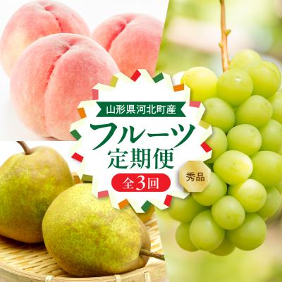ふるさと納税 河北町 [令和8年産]河北町の夏と秋を満喫!お取り寄せフルーツ定期便3回