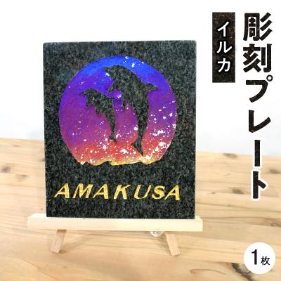 ふるさと納税 天草市 イルカ彫刻プレート