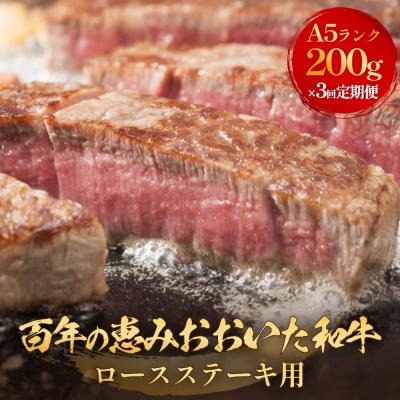 ふるさと納税 玖珠町 「百年の恵み おおいた和牛 」A5 ロースステーキ用 200g × 1枚 × 3ヶ月 定期便 牛肉
