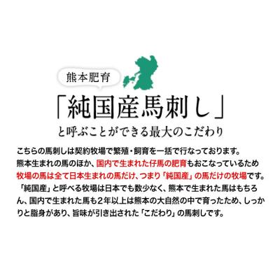 ふるさと納税 氷川町 馬刺し 上赤身 ブロック 熊本肥育 たれ付き100g×3《3-7日以内に出荷予定(土日祝除く)》 |  | 01