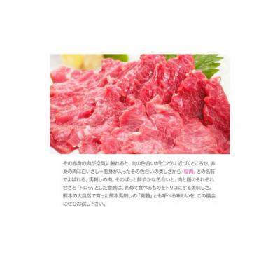ふるさと納税 氷川町 希少な純国産【熊本肥育】2年連続農林水産大臣賞受賞 霜降り馬刺し150g(50g×3セット) |  | 02