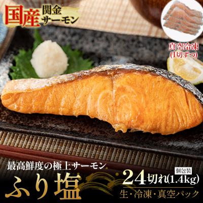 ふるさと納税 倉吉市 [1切れずつ真空冷凍]関金サーモン ふり塩切り身 1440g(60g×24切れ) 鮭 さけ