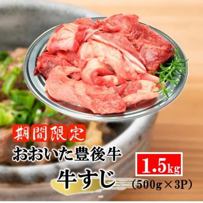 ふるさと納税 国東市 [期間限定 6月30日まで]豊後牛 牛すじ肉 1.5kg (500g×3P)_2591R-2