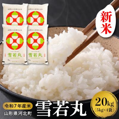 ふるさと納税 河北町 [令和7年産米]2025年11月下旬発送 雪若丸 20kg山形県産 [米COMEかほく]