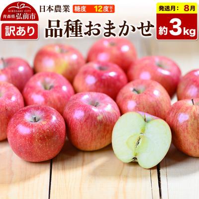 ふるさと納税 弘前市 りんご[26年8月クール便発送]品種おまかせ[訳あり]約3kg|24_nng-990301ac