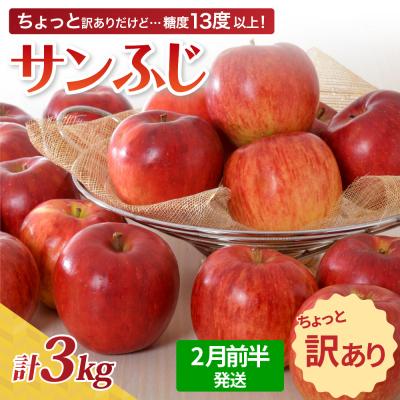ふるさと納税 五所川原市 [2026年2月前半発送][ちょっと訳あり]サンふじ 約3kg