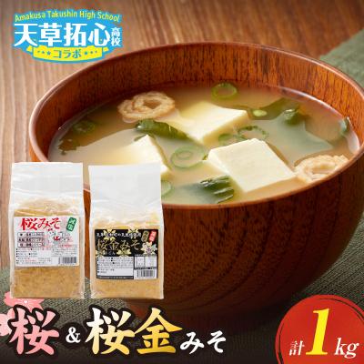 ふるさと納税 天草市 桜みそ &amp; 桜金みそ(1000g)