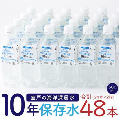 ふるさと納税 室戸市 [10年保存水]災害用の長期保存水 500ml 防災グッズに必要な災害用飲料水 ペットボトル 備蓄品