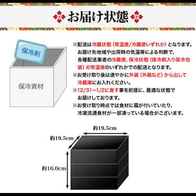 ふるさと納税 京都市 【京都祇園 華舞】三段冷蔵おせち「福の舞」約3〜4人前|本格料亭おせち 豪華 華やか 人気 有名 |  | 03
