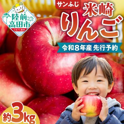 ふるさと納税 陸前高田市 先行受付 米崎りんご3kg 品種 サンふじ 数量限定 旬 リンゴ 林檎 果物 フルーツ 家庭用