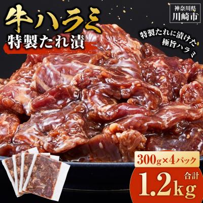 ふるさと納税 川崎市 【順次発送】訳あり 牛ハラミ 特製たれ漬 1.2kg 牛肉 お肉 肉 タレ漬け ハラミ 焼肉 焼き肉 | 
