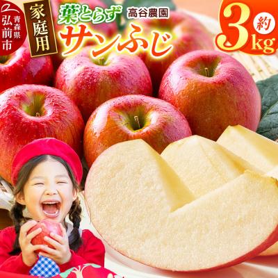 ふるさと納税 弘前市 りんご 高谷農園[家庭用]葉とらずサンふじ 約3kg|24_tyn-030301