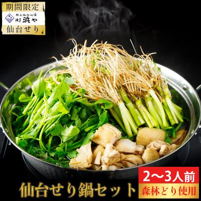 ふるさと納税 名取市 [期間限定][10月上旬以降より順次出荷]「せり鍋セット」2、3人前(漁亭 浜や)