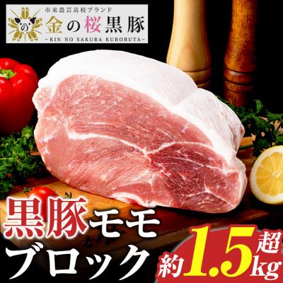 ふるさと納税 いちき串木野市 &lt;塊肉&gt;金の桜黒豚 モモ肉 ブロック 1.5kg超え 鹿児島県産 黒豚 ブロック肉