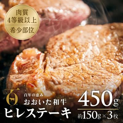 ふるさと納税 豊後高田市 [11月配送分] おおいた和牛 ヒレステーキ 約150g×3枚(計450g) 黒毛和牛 ヒレ 九州産