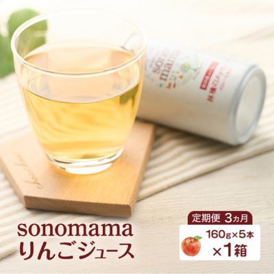 ふるさと納税 羽後町 [定期便3ヵ月]りんごジュース(160g×5本)×1箱