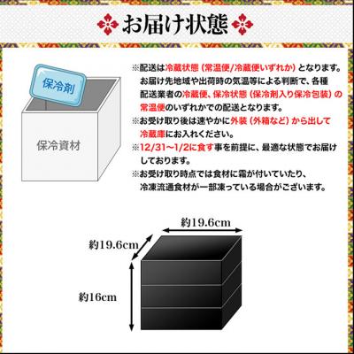 ふるさと納税 京都市 【京都祇園 料亭や満文監修】おせち三段重「京ぎをん」約3〜4人前|京都 料亭おせち 定番 人気おせち |  | 03