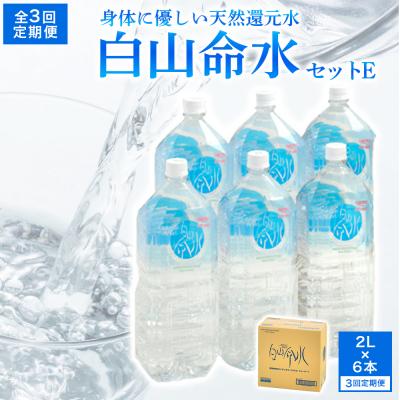 ふるさと納税 倉吉市 白山命水 セットE 3回定期便(ペットボトル2L×6本入り) ミネラルウォーター 天然水