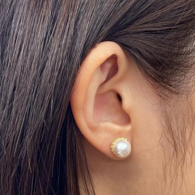ふるさと納税 天草市 真珠 ピアス 菊皿 8mm - 8.5mm 花型 ホワイト